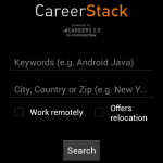 The landing screen of CareerStack (Dark theme)